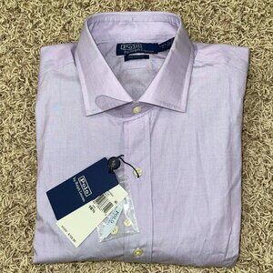 Polo Ralph Lauren Men’s Custom Fit Poplin Shirt Lavender, Size Large (Size 16.5)